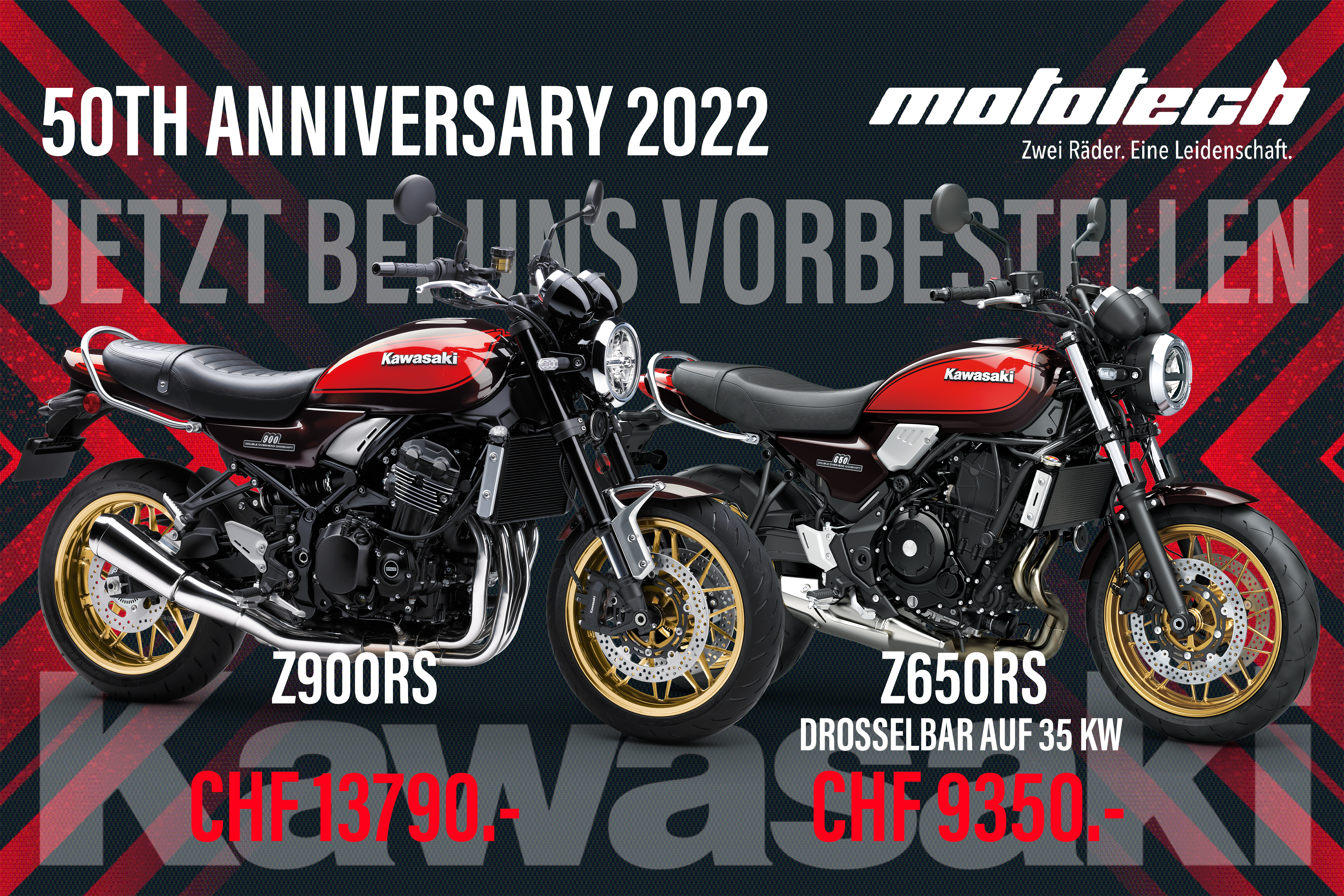 Z650RS und Z900RS als 50 Jahre Edition  - Jetzt bei uns vorbestellen!